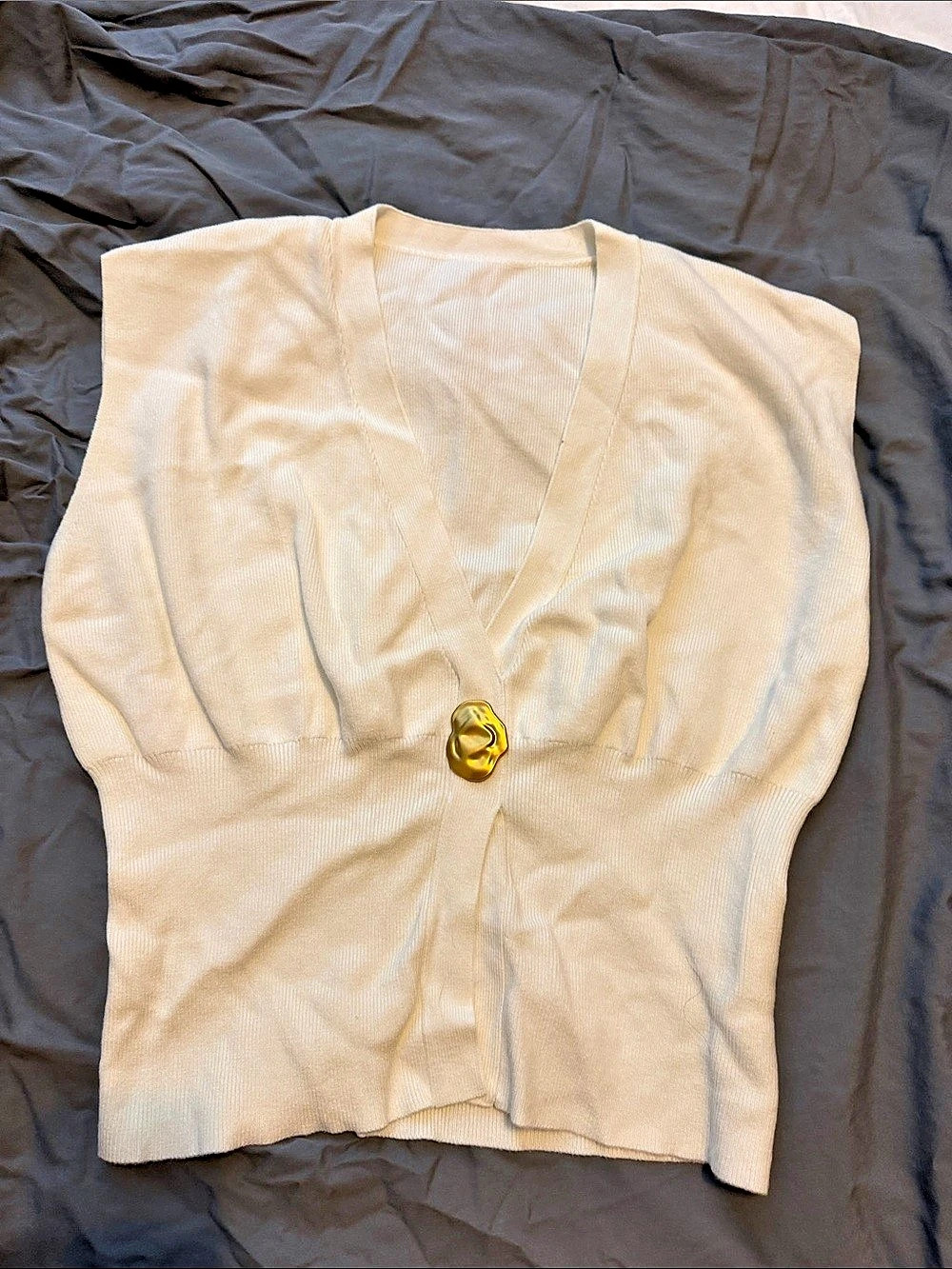 Cream V-Neck Cardigan Like New